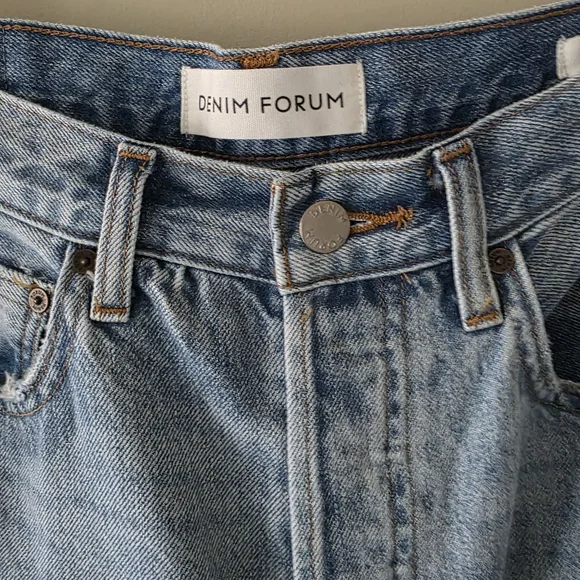 Denim Forum 28 Indie Sleeze Slouchy 90s Organic Button Fly BF High Rise Jeans - Picture 5 of 16